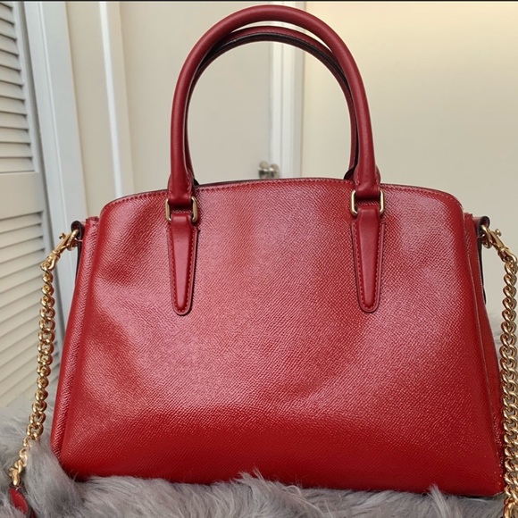 Coach Bags Red Coach Purse With Gold Chain Poshmark